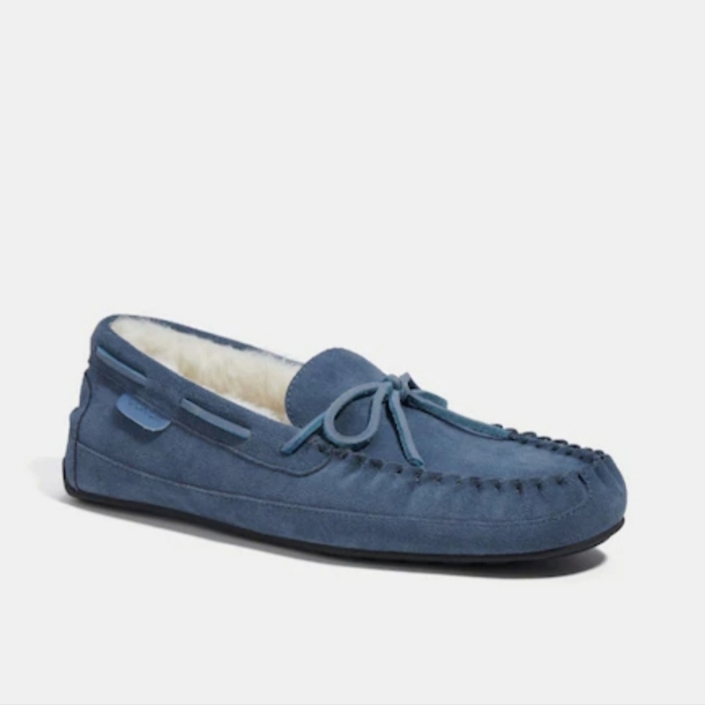 Coach Mens Blue Suede Loafers